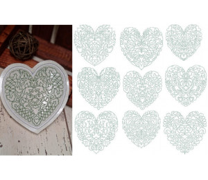 ADVENTSKALENDER 19. Dezember - Stickserie ITH - Untersetzer Herzen